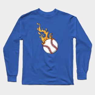 Baseball On Fire Long Sleeve T-Shirt